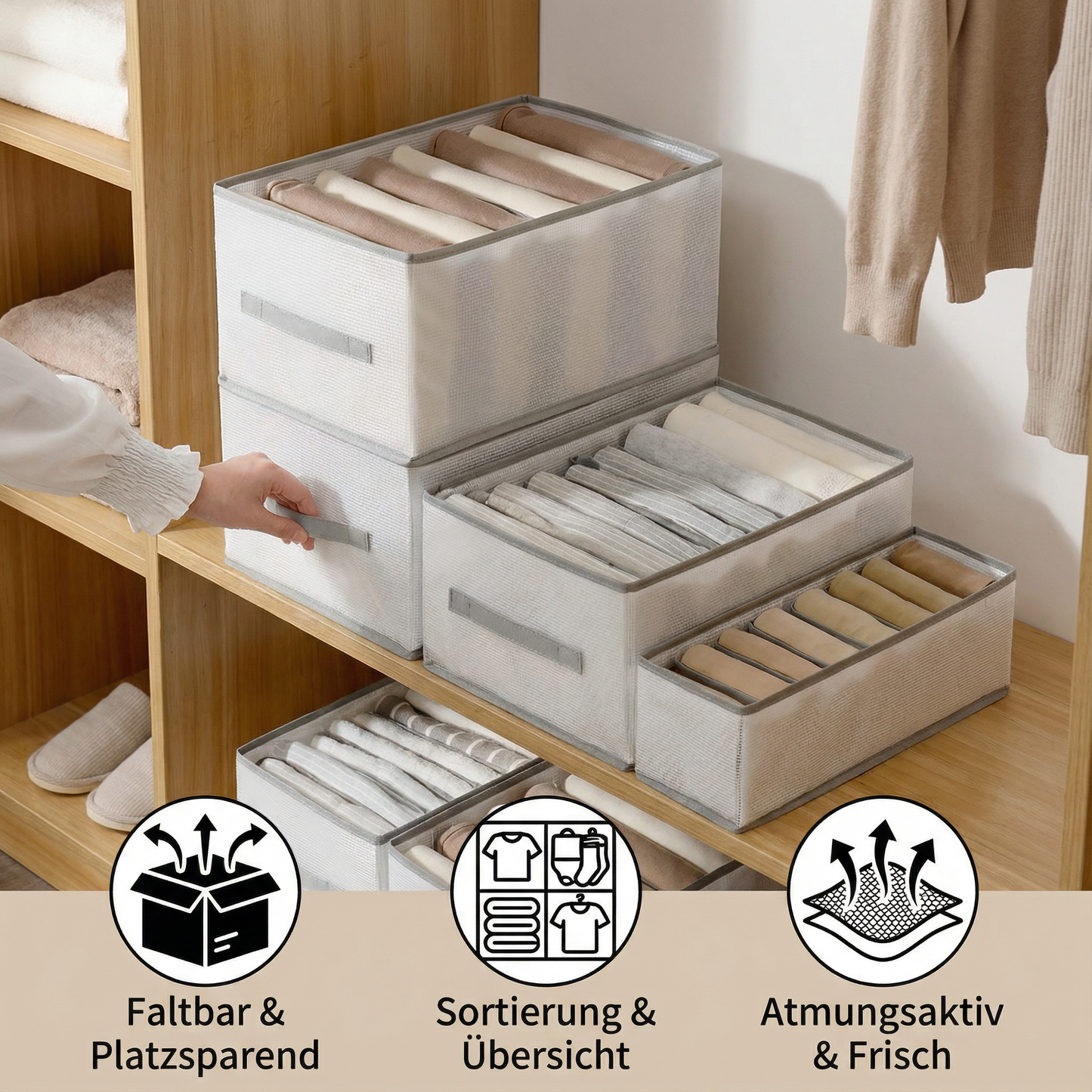 Faltbare Kleider Organisationshilfe Box mit Fächern