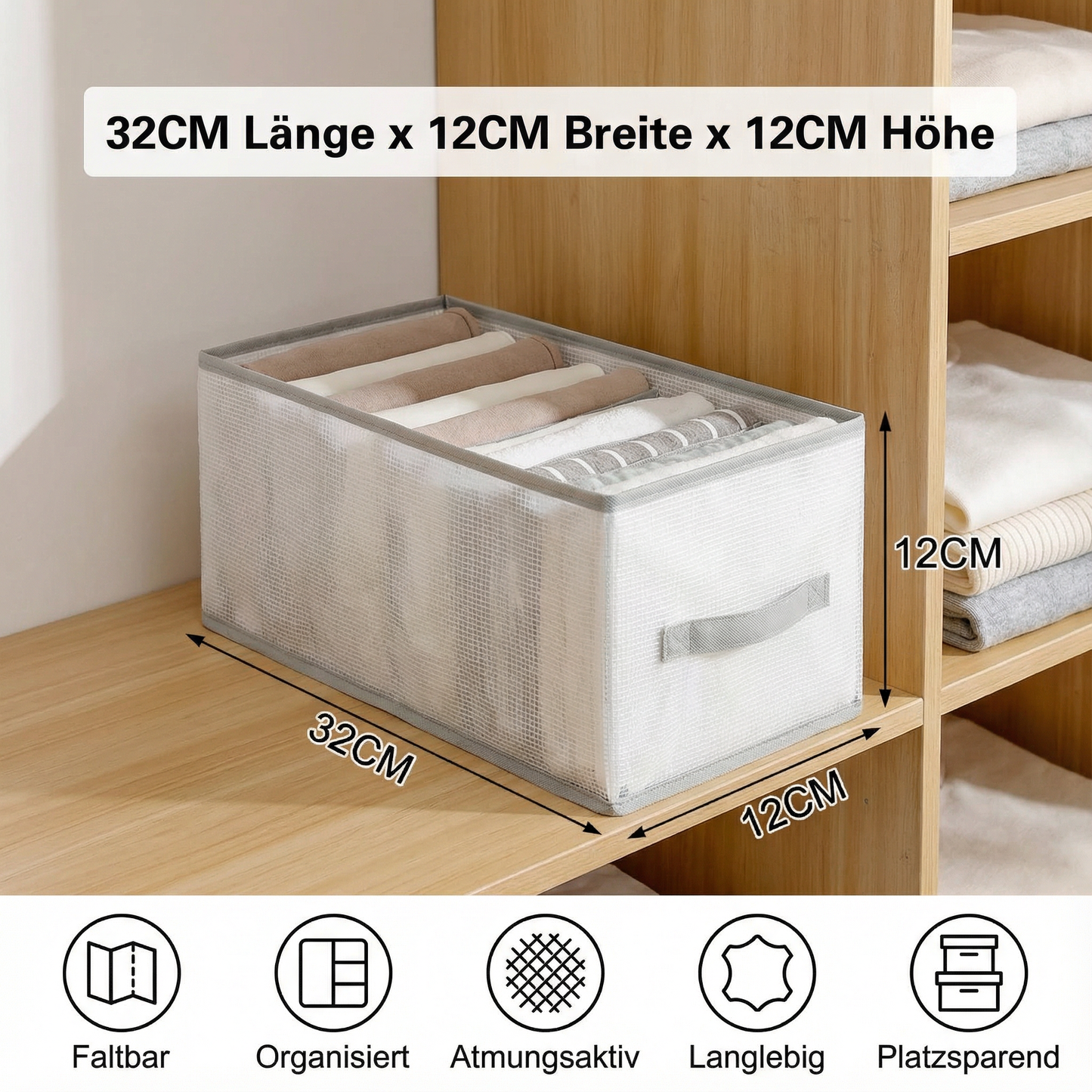 Faltbare Kleider Organisationshilfe Box mit Fächern