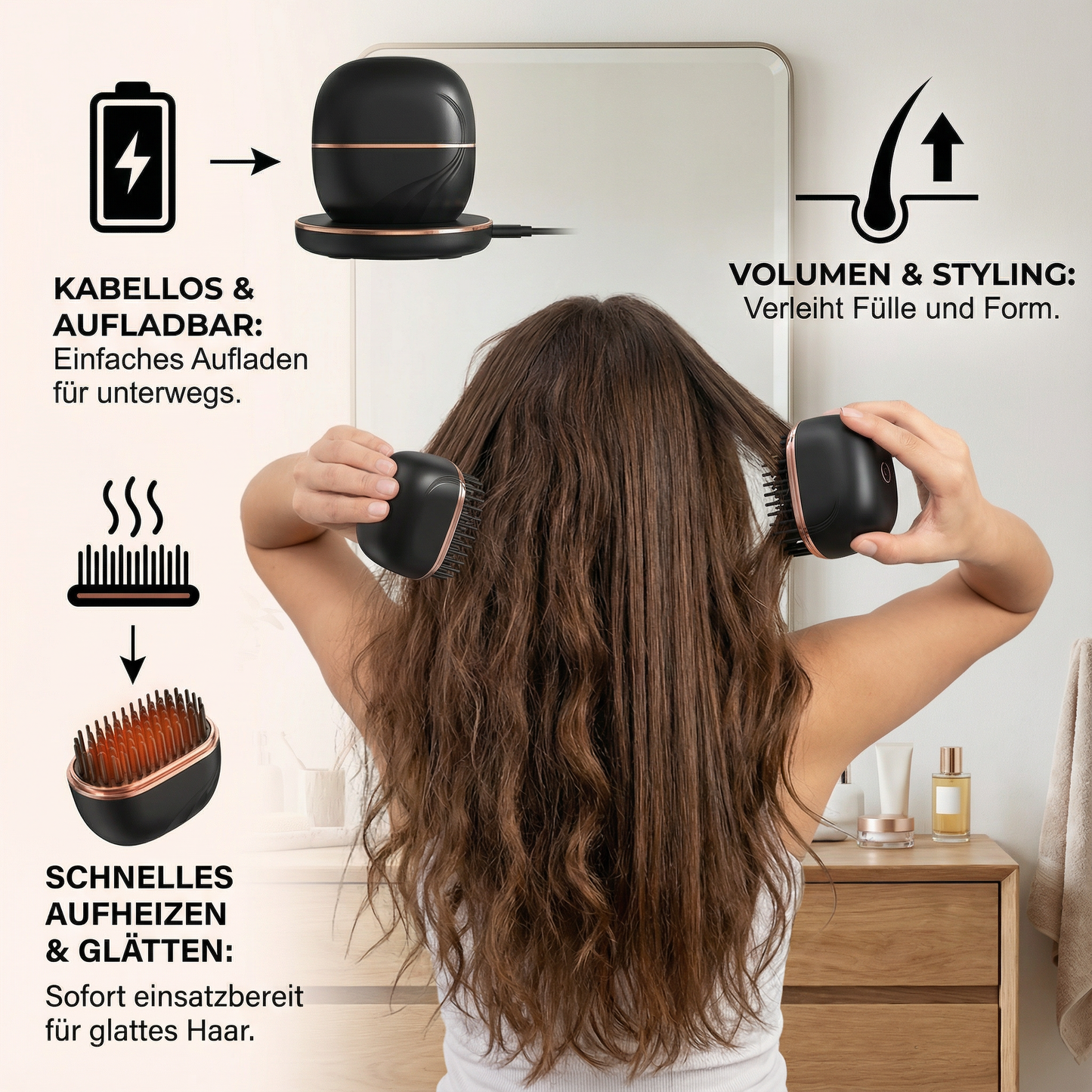 Glatt & Go Styler – Der kabellose Haarglätter für unterwegs
