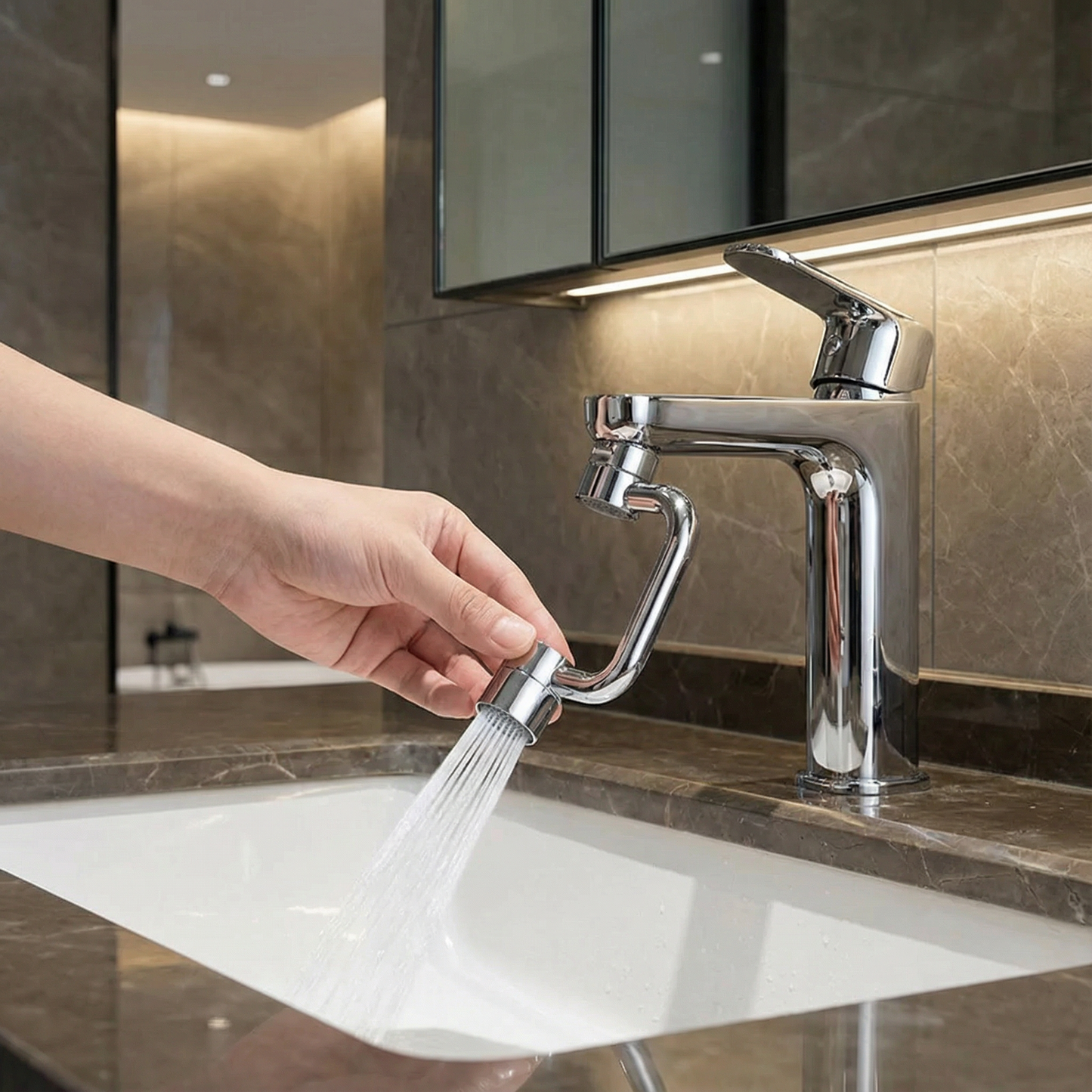 360° Wasserhahn-Verlängerung mit Sprühaufsatz – Für Küche & Bad